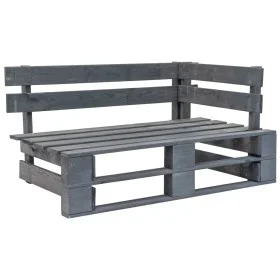 Corner pallet bench for garden gray wood by vidaXL, garden benches - Ref: Foro24-44698, Price: 79,52 €, Discount: %