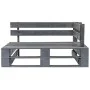 Banco esquinero de palés para jardín madera gris de vidaXL, Bancos de jardín - Ref: Foro24-44698, Precio: 79,52 €, Descuento: %