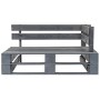 Banco esquinero de palés para jardín madera gris de vidaXL, Bancos de jardín - Ref: Foro24-44698, Precio: 75,14 €, Descuento: %