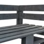 Banco esquinero de palés para jardín madera gris de vidaXL, Bancos de jardín - Ref: Foro24-44698, Precio: 79,52 €, Descuento: %