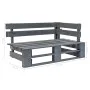 Banco esquinero de palés para jardín madera gris de vidaXL, Bancos de jardín - Ref: Foro24-44698, Precio: 79,52 €, Descuento: %
