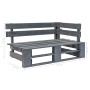Banco esquinero de palés para jardín madera gris de vidaXL, Bancos de jardín - Ref: Foro24-44698, Precio: 75,14 €, Descuento: %