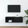 Mueble de TV de madera de roble negro 80x31x25,5 cm en Muebles TV | Comprar online en Foru.es