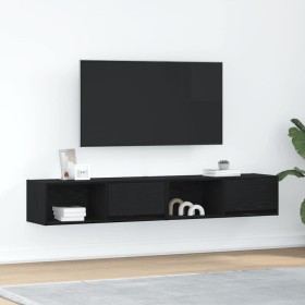 Muebles de TV 2 uds Roble Negro 80x31x25,5 cm Madera ingeniería en Muebles TV | Comprar online en Foru.es