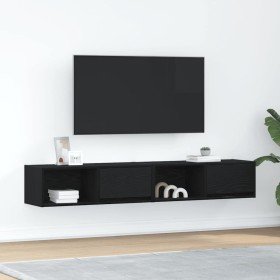 Muebles de TV 2 uds Roble Negro 80x31x25,5 cm Madera ingeniería en Muebles TV | Comprar online en Foru.es