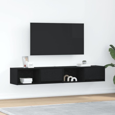 Muebles de TV 2 uds Roble Negro 80x31x25,5 cm Madera ingeniería en Muebles TV | Comprar online en Foru.es