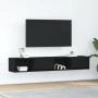 Muebles de TV 2 uds Roble Negro 80x31x25,5 cm Madera ingeniería en Muebles TV | Comprar online en Foru.es