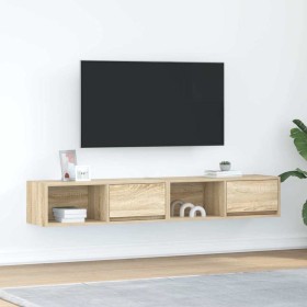 Muebles de TV 2 uds Roble Sonoma 80x31x25,5cm Madera ingeniería en Muebles TV | Comprar online en Foru.es