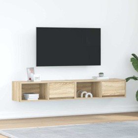 Muebles de TV 2 uds Roble Sonoma 80x31x25,5cm Madera ingeniería en Muebles TV | Comprar online en Foru.es