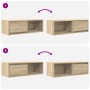Muebles de TV 2 uds Roble Sonoma 80x31x25,5cm Madera ingeniería en Muebles TV | Comprar online en Foru.es