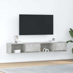 Muebles de TV 2uds madera ingeniería gris hormigón 80x31x25,5cm en Muebles TV | Comprar online en Foru.es