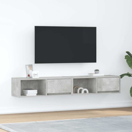 Muebles de TV 2uds madera ingeniería gris hormigón 80x31x25,5cm en Muebles TV | Comprar online en Foru.es