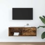 Mueble de TV de roble ahumado 80x31x25,5cm Madera de ingeniería en Muebles TV | Comprar online en Foru.es