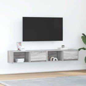 Muebles de TV 2 uds madera ingeniería gris Sonoma 80x31x25,5 cm en Muebles TV | Comprar online en Foru.es