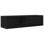 Mueble de TV de madera de roble negro 100x31x25,5 cm en Muebles TV | Comprar online en Foru.es
