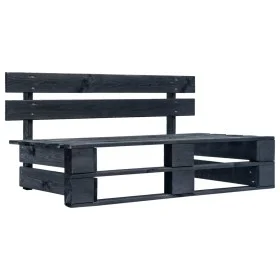 Banco de palés para jardín madera negro de vidaXL, Bancos de jardín - Ref: Foro24-45762, Precio: 71,28 €, Descuento: %