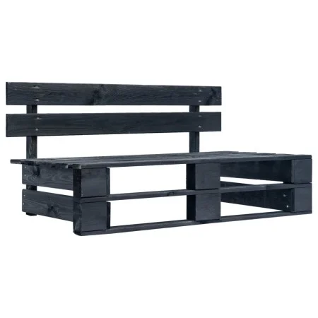 Banco de palés para jardín madera negro de vidaXL, Bancos de jardín - Ref: Foro24-45762, Precio: 71,28 €, Descuento: %