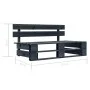 Banco de palés para jardín madera negro de vidaXL, Bancos de jardín - Ref: Foro24-45762, Precio: 71,28 €, Descuento: %