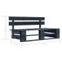 Banco de palés para jardín madera negro de vidaXL, Bancos de jardín - Ref: Foro24-45762, Precio: 80,59 €, Descuento: %