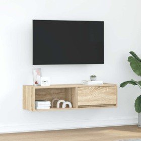 Mueble de TV de roble Sonoma 100x31x25,5cm Madera de ingeniería en Muebles TV | Comprar online en Foru.es