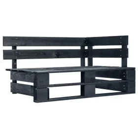 Banco esquinero de palés para jardín madera negro de vidaXL, Bancos de jardín - Ref: Foro24-45763, Precio: 71,95 €, Descuento: %