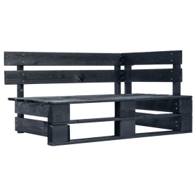 Banco esquinero de palés para jardín madera negro de vidaXL, Bancos de jardín - Ref: Foro24-45763, Precio: 84,23 €, Descuento: %