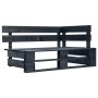 Banco esquinero de palés para jardín madera negro de vidaXL, Bancos de jardín - Ref: Foro24-45763, Precio: 84,23 €, Descuento: %