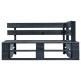 Banco esquinero de palés para jardín madera negro de vidaXL, Bancos de jardín - Ref: Foro24-45763, Precio: 84,23 €, Descuento: %