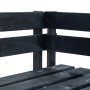 Banco esquinero de palés para jardín madera negro de vidaXL, Bancos de jardín - Ref: Foro24-45763, Precio: 84,23 €, Descuento: %