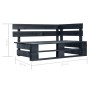 Banco esquinero de palés para jardín madera negro de vidaXL, Bancos de jardín - Ref: Foro24-45763, Precio: 84,23 €, Descuento: %