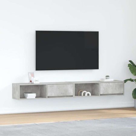 Muebles de TV 2 uds gris hormigón 100x31x25,5 cm en Muebles TV | Comprar online en Foru.es