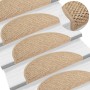 Alfombrilla autoadhesiva escalera sisal 15 uds arena 56x17x3 cm de vidaXL, Alfombrillas para escalones - Ref: Foro24-326867, ...