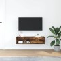 Mueble de TV de roble ahumado 100x31x25,5cm Madera ingeniería en Muebles TV | Comprar online en Foru.es