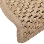 Alfombrilla autoadhesiva escalera sisal 15 uds arena 56x17x3 cm de vidaXL, Alfombrillas para escalones - Ref: Foro24-326867, ...