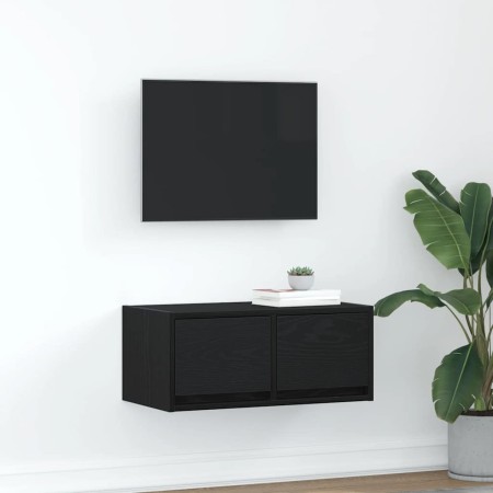 Mueble de TV madera de ingeniería roble negro 60x31x25,5 cm en Muebles TV | Comprar online en Foru.es