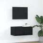 Mueble de TV madera de ingeniería roble negro 60x31x25,5 cm en Muebles TV | Comprar online en Foru.es