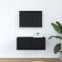 Mueble de TV madera de ingeniería roble negro 60x31x25,5 cm en Muebles TV | Comprar online en Foru.es