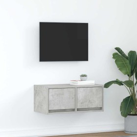 Mueble de TV madera de ingeniería gris hormigón 60x31x25,5 cm en Muebles TV | Comprar online en Foru.es