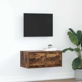 Mueble para TV madera contrachapada roble ahumado 60x31x25,5 cm en Muebles TV | Comprar online en Foru.es