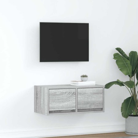 Mueble de TV madera contrachapada gris Sonoma 60x31x25,5 cm en Muebles TV | Comprar online en Foru.es