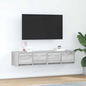 Muebles de TV 2 uds madera ingeniería gris Sonoma 60x31x25,5 cm en Muebles TV | Comprar online en Foru.es