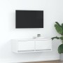 Mueble de TV de madera de ingeniería blanco 80x31x25,5 cm en Muebles TV | Comprar online en Foru.es