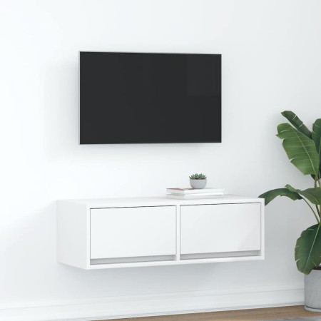 Mueble de TV de madera de ingeniería blanco 80x31x25,5 cm en Muebles TV | Comprar online en Foru.es