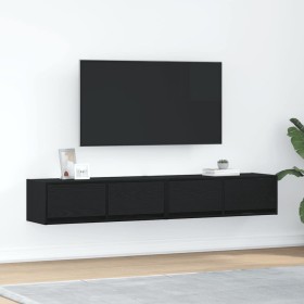 Muebles de TV 2 uds Roble Negro 80x31x25,5 cm Madera ingeniería en Muebles TV | Comprar online en Foru.es