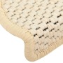 Alfombrilla autoadhesiva escalera sisal 15 uds crema 65x21x4 cm de vidaXL, Alfombrillas para escalones - Ref: Foro24-326881, ...