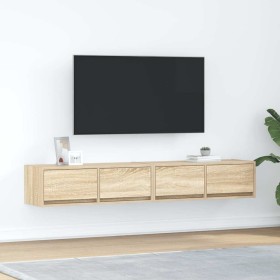 Muebles de TV 2 uds Roble Sonoma 80x31x25,5cm Madera ingeniería en Muebles TV | Comprar online en Foru.es