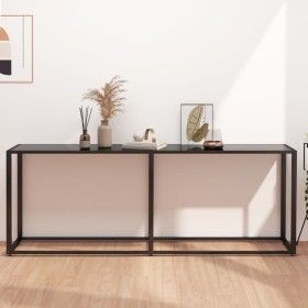 Mesa consola vidrio templado negro 200x35x75,5 cm de vidaXL, Mesas auxiliares - Ref: Foro24-331687, Precio: 100,93 €, Descuen...