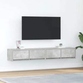 Muebles de TV 2uds madera ingeniería gris hormigón 80x31x25,5cm en Muebles TV | Comprar online en Foru.es
