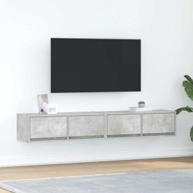 Muebles de TV 2uds madera ingeniería gris hormigón 80x31x25,5cm en Muebles TV | Comprar online en Foru.es