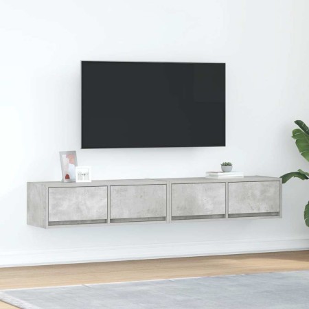 Muebles de TV 2uds madera ingeniería gris hormigón 80x31x25,5cm en Muebles TV | Comprar online en Foru.es